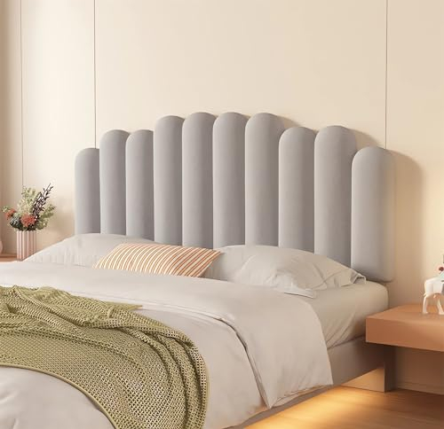 Wandkissen Bett und Wandpaneele Gepolstert Wandpolster, 10cm Dick Flanell Lesekissen Bett Bettkissen Rückenlehne, Rückenpolster Wand für Lesekissen, Kinderzimmer, Bett Rückwand ( Color : Gray , Size :