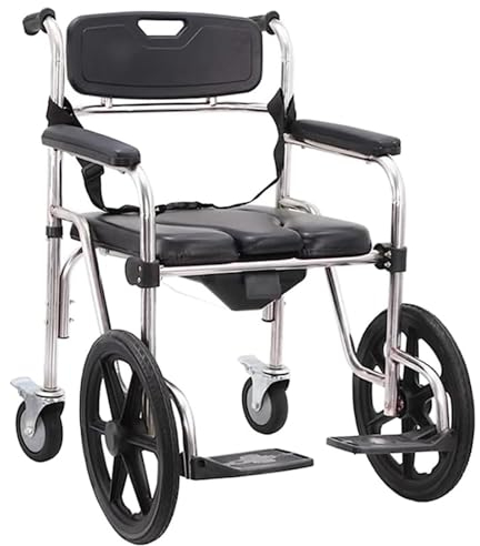 Toilettenrollstuhl Toilettenstuhl Fahrbar Auf Rollen - Duschstuhl Fahrbar Mit Abnehmbarer Pfanne Toilettenstuhl Ältere Menschen Belastung 150 Kg A