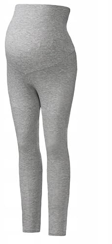 Generisch Esmara Damen Umstandsleggings Schwangerschafts-Leggings Hoher Baumwollanteil (DE/NL/SE/PL, Alphanumerisch, L, Regular, Regular, Grau)