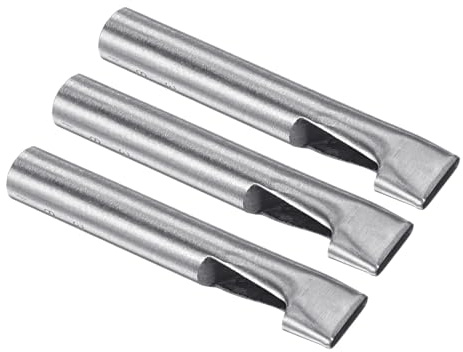 Kozelo 3 Piezas de Punzón Oval de Cuero - [3 X 18mm] Punzón Plano de Acero 45# Herramienta Cortadora de Punzón Hueco para Cinturón Artesanía de Cuero Bolso Ropa, 105mm / 4.1 de Largo