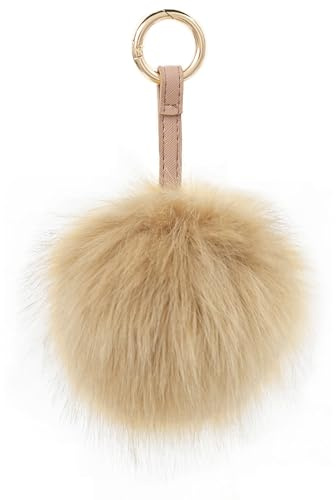 S.ROMZA Pom Pom Schlüsselanhänger Kunstfell flauschiger Schlüsselanhänger Plüsch-Schlüssel anhänger Pom-Pom-Taschen-Anhänger für Handtasche Anhänger.