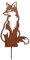 Coopers of Stortford Metal Silhouette Fox Stake Garden Rusted Metal Outdoor Statue