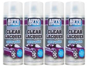 PEBBLE HUG Clear Lacquer Spray Paint, crystal-clear finish, Fast-Drying, suitable for use on wood, metal, plastic, ideal for both indoor and outdoor use, 400ml, (4 Pcs)