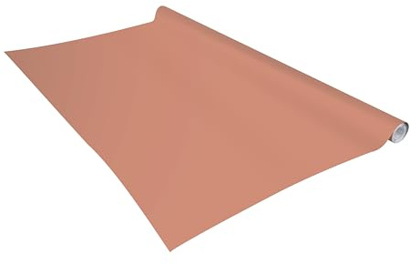 Vénilia Film adhésif unimat - Terre cuite - 45 cm x 2 m - Film décoratif pour meubles - Papier peint - Film de cuisine - PVC sans phtalates - Fabriqué en UE, Terracotta