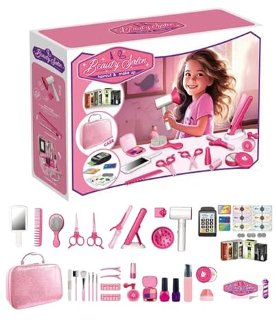 Hair Stylist Role Play Set Beauty Salon for Children, Pretend Play, Hairdresser, Barber Shop, Toy - Costume Hairdresser Hairdresser Toys for Christmas, Birthday, Holiday