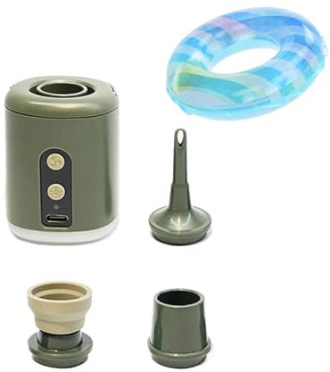 Liten elektrisk luftpump, luftmadrasspump, ultrasnabb elektrisk pump för poolflottörer, lätt uppladdningsbar pump med campingljus för vandring, picknick, moch