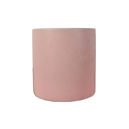 CJHFR472SG Jardinera Macetas Redondas de cerámica de Color sólido Mate, Parte Inferior con Agujeros de Drenaje, Plantas suculentas Minimalistas, maceteros Rectos Interior-Exterior(Pink,Grande)