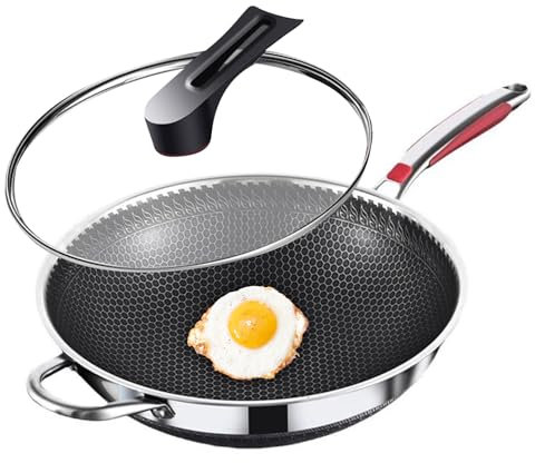 Antihaft-Pfanne – Pfanne für Küchenutensilien, kratzfeste Töpfe | langlebige Pfanne leicht zu reinigen, mit Deckel für Pfannkuchen, Eier, Sautieren der Küche, Bratpfanne, leichter
