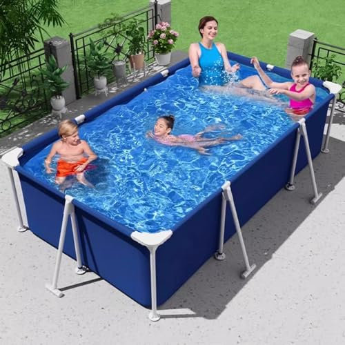 TGDGFKIAS Paddling Pool, Frame Above Ground Rectangular Swimming Pool Multiple Sizes(3m/10ft)