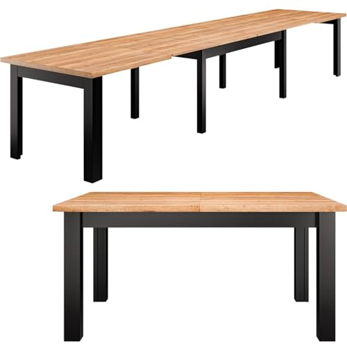 Esstisch Ausziehbar Gilberto – Esszimmertisch Massiv 160-400 cm – Küchentisch Esszimmer Wohnzimmer Modern – Holztisch Design Ausziehtisch Für Essen Dinning Küchen Stil Groß (100x160/400 cm)