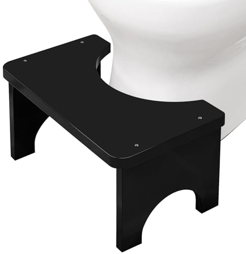 TabouretZ De ToiletteZ En BoisZ,37*20*17CM TabouretZ De ToiletteZ Physiologique En Bois,Toilette Squatty Bois,Tabouret Toilette Pour Adultes Et Enfants,Contre Flatulences,Anti-Constipation(noir)