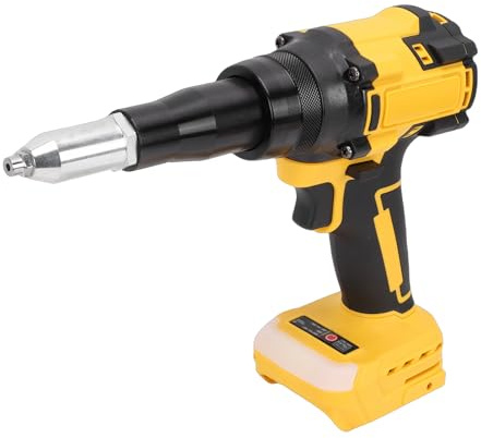 Fockety Pistola Remachadora Inalámbrica, Motor sin Escobillas con Luz LED para Batería 203BT, Remachadora Automática para Remaches de Aluminio y Acero Inoxidable 3/32 1/8 5/32