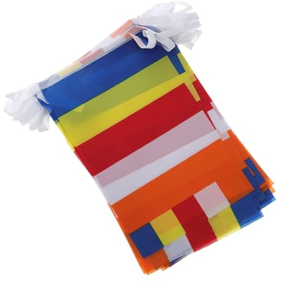 MUELODSIC Bandiere di Preghiera Buddiste a Cinque Colori in Poliestere, Bandiera Appesa Tibetana per Decorazioni Spirituali da Interno ed Esterno, Stendardo Simbolico per Templi e Altari,