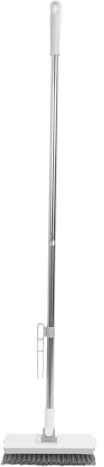 Generic Cepillo para Fregar Pisos 2 en 1, Depurador de Lechada Eficaz, Rotación de 180 Grados para Baño, Cocina, Cepillo para Azulejos de Cerdas Rígidas para Limpieza, Acero Plástico, 42,9x9,4 (WHITE)