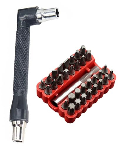 Bwuikim Double Head L Shaped Small Socket Wrench 1 / 4inch Screwdriver Bits Set Hexagonal Star Spanner Screwdriver Bits Holder Ergonomic Handle Socket Wrench Tool