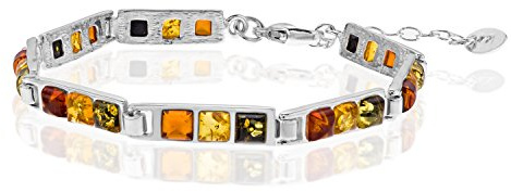 Copal Bracelet Femme En Ambre Baltique Et Argent Sterling Avec Fermoir Réglable