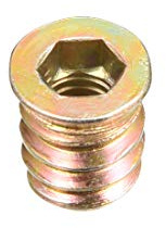 sourcing map 50 Stück Holz Möbel M6x 13 mm Gewinde Einsatz Muttern Schnittstelle Innensechskant Antrieb