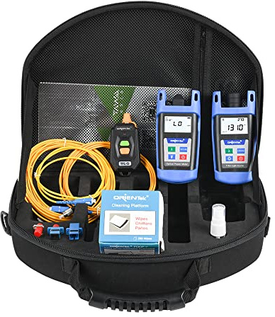 ORIENTEK TLT-12E FTTH Tool Kits Fiber Optic Power Meter + Optical Light Source +VFL FTTH Loss Test Kit Optical Power Meter OPM OLS