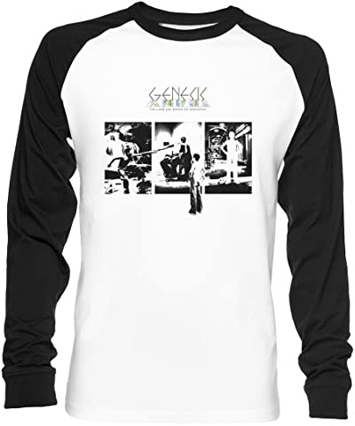 Genesis - The Lamb Lies Down On Broadway Unisex Baseball T-Shirt Langarm Herren Damen Weiß Schwarz