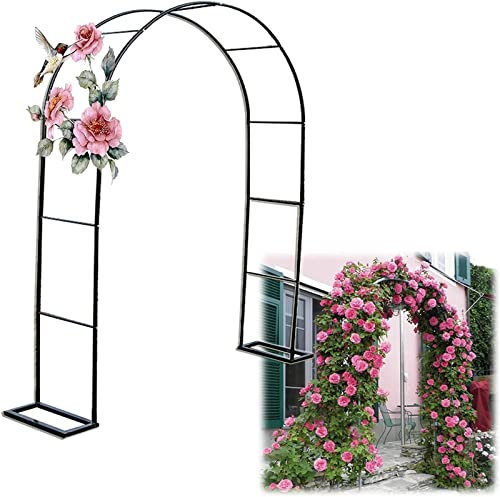Arche Jardin Aluminium Largeur, Arche À Rosiers Métal, Filet À Plantes Grimpantes, Filet de Treillis, pour Récolte de Concombres, Légume, Vignes, Plantes Grimpantes,W2.4mxH2.2m