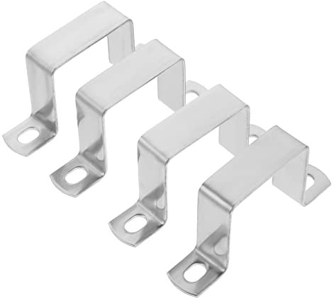 FUNOMOCYA Abrazadera De Soporte Cuadrada 2x2 Pulgadas Acero Inoxidable 304 Certificada, Resistente Térmicamente, Para Uso Interior y Exterior, Kit 4 Unidades, Adecuado Para Carpintería y Montaje