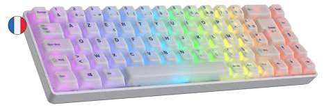 Ranked Master M65 HE 65% | Rapid Trigger Technologie | Magnetische Mechanische Gaming-Tastatur | 69 Tasten RGB LED für PC/Mac Gamer | AZERTY ISO FR & Belgium (POM Dye Sub, Clear Switch)