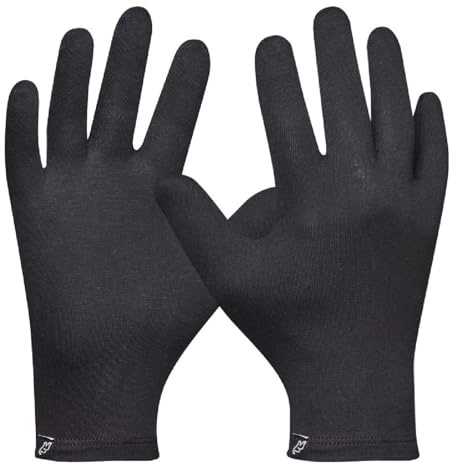 Gebol Gants en coton | 1 paire | Taille S/M | Gants réutilisables durables en coton bio | Antibactérien, antiviral | Convient pour écran tactile | pour homme et femme | Noir