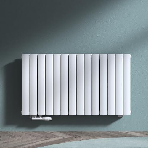 doporro Radiador plano radiador de panel calefactor de baño radiador de baño de conexión central vertical de dos capas 108x60cm blanco FS