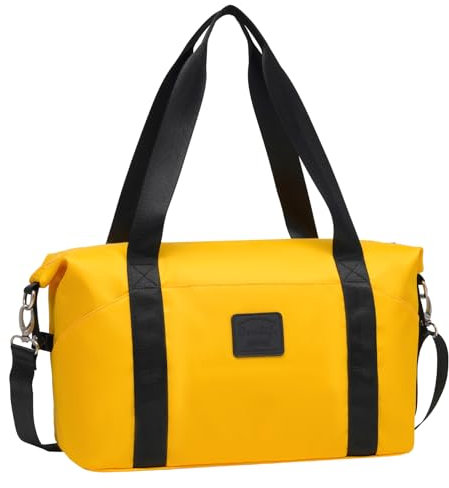 COOLIFE Ryanair Handgepäck 40x20x25, 20L Handgepäck Tasche für Flugzeug, Wasserfest Handtasche für Sport & Reisen, Reisetasche, Sporttasche, Schwimmtasche (Gelb/Schwarz)