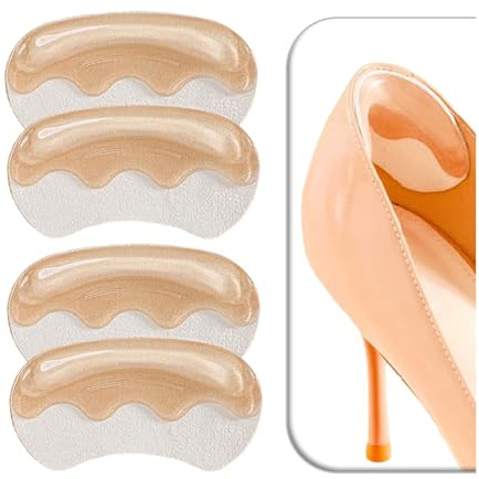 VivoFoot 2 Paar Anti-Rutsch-Ferseneinlagen für Schuhe zu groß, Gel-Ferseneinlagen & Füllstoffe für lose Schuhe, selbstklebende Rückseite der Fersenkisseneinsätze, Fersenblasenschutz für Damen & Herren