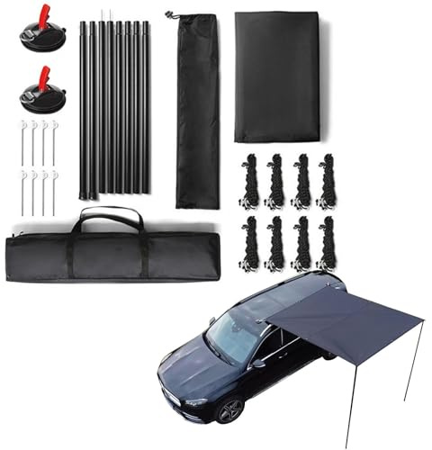 Generisch Dachträger-Markise, Auto-Markise, Camping - Dachträger-Sonnenschutz - PU3000mm UV50+ wetterfeste Auto-Seitenmarkise für SUV-Camping und Overlanding (Hardware im Lieferumfang enthalten)
