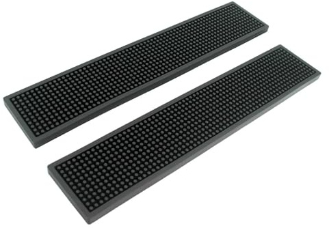BARsics 17.5x3.5 inches Long PVC Bar Rail Mat Non-Slip Serving Spill Mat (Pack of 2)