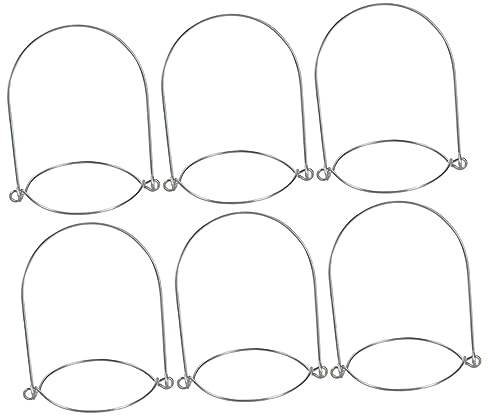 LABRIMP Einmachglas Griffe 6 Stück Drahtbügel Aus Weißblech Werkzeugfreie Montage Für Mason Jar Gläser Hängelaternen Garten Party Bbq Hochzeit 15.50 X 11.50 cm