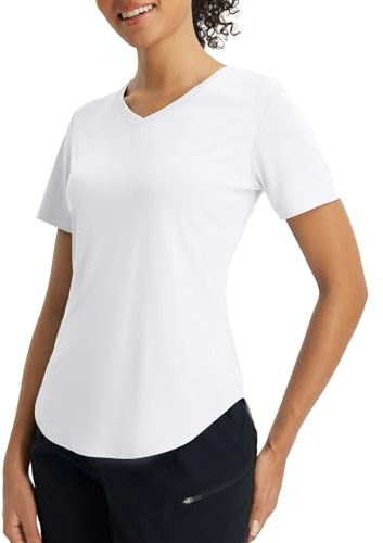 baleaf Camisetas de senderismo para mujer, manga corta, protección UV, para deportes, correr, entrenamiento, secado rápido