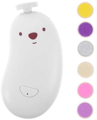 6 Cortauñas y LED Eléctrico Luz con Cabezales para Bebés | Plástico, Lima y Pulido de Uñas, Batería de Litio 150 Mah, 1 Juego para Manicura Infantil