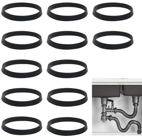 12 Pcs Washers For Plumbing 40mm, Trap Cone Seal Washers，Sink Plug Rubber Seal Cone O-Ring Silicone Washer For Water Pipe Sink Pipe Fittings For 1/2 Inch Drain Pipe Odour Trap Siphon
