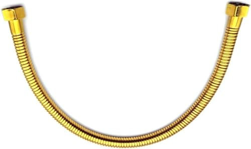 Gold Plumbing Pipe, Plumbing Hose 1/2 Angle Valve Connector, Stainless Steel Gold Toilet Hose for Bathroom,Pipe Fittings Accessories,Fittings Length 50cm