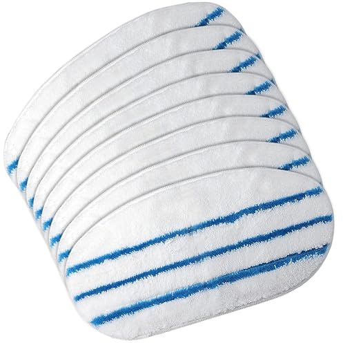 Zeltauto 8 Pack Steam Mop Pads for PurSteam 10-in-1 Steam Mop,Washable Reusable Pads for Pursteam Steam Cleaner
