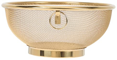 HIAKDOFT Fine Mesh Stainless Steel Rice Strainer Bowl with Filtering Performance and Modern Look, Multipurpose Kitchen Colander for Rinsing and Draining