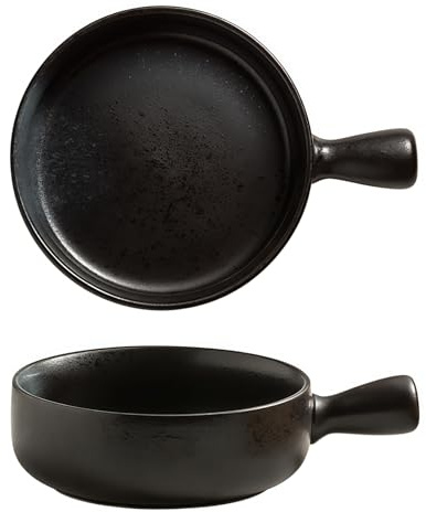 Jaamyears Bol à soupe avec poignées, bols à soupe en céramique pour oignons, 600 ml, tasse à soupe, passe au micro-ondes et au lave-vaisselle
