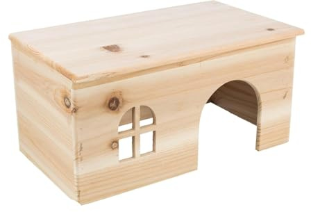 Naturholz Nagerhaus für Meerschweinchen und Kaninchen 40 x 20 x 23cm