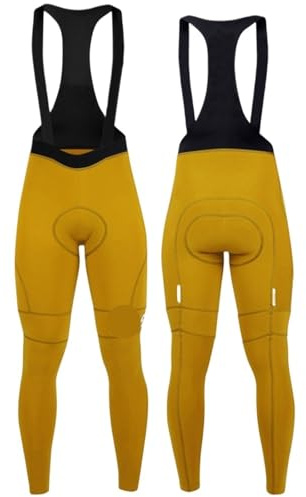 ZNJAMN Salopette da Ciclismo Pantaloni con Bretelle da Ciclismo Invernali in Pile Termico Uomo Lunghi Bicicletta for Esterni Pantalon per Ciclismo