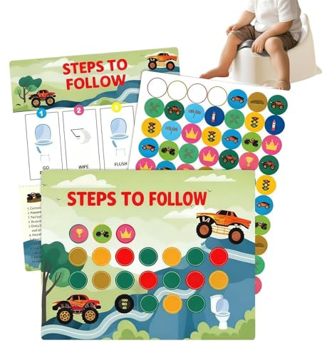 Tabella di ricompensa del vasino, per l'apprendimento motivazionale interattivo, design riutilizzabile con tracciatore visivo degli obiettivi per bambini, ragazzi, ragazze, casa, bagno