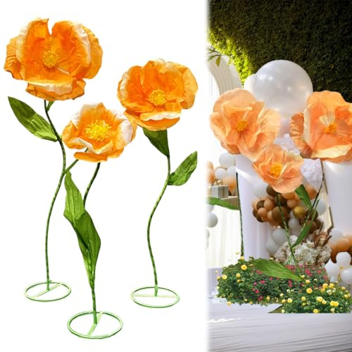 Whyzsjnclg Flores Gigantes para Decoración, Flores Gigantes 55-71 Alto Artificial con Tallos Flexibles para Decoración, Recepción de Boda, Fiesta de Cumpleaños, Fotografía, Decoraciones de Boda