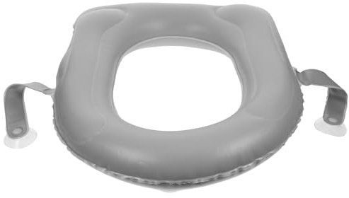 Abaodam Aufblasbares Pvc Toilettensitzkissen Schnelles Aufblasen und Ablassen mit Saugnäpfen rutschfeste Toilettensitzerhöhung für Senioren und Kinder für Haushalt und Camping