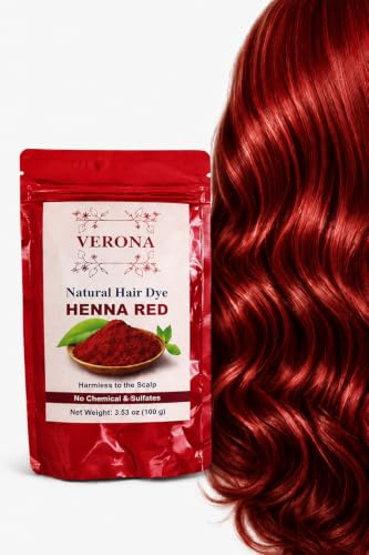 Hayali Natural Haarfarbe. Henna Haartönung, 100g, Chemiefreie Haarfarbe, Grauhaarabdeckung. Anti-aging. Organic. Vegan. حناء (Rot)