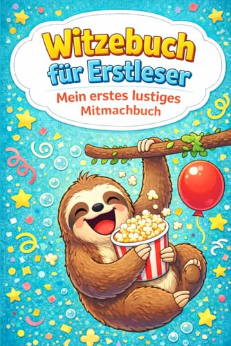 Witzebuch für Erstleser – Mein erstes lustiges Mitmachbuch: Kinderwitze, Zungenbrecher & Ausmalbilder für Kinder ab 6 Jahren - inkl. Silbenfärbung für leichteres Lesen