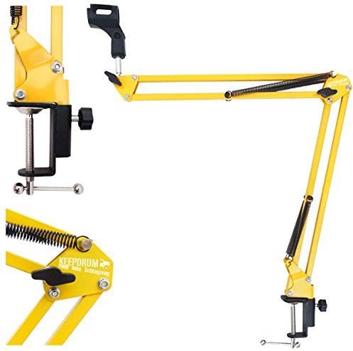 Keepdrum NB35 YW - Treppiede da tavolo per microfono con braccio orientabile