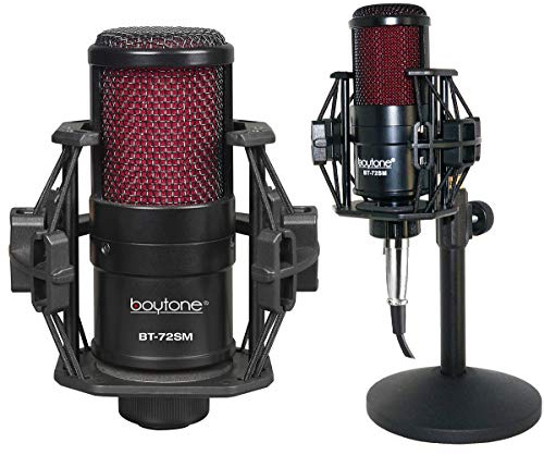 Boytone BT-72SM Plug & Play Podcast, condensador cardioide de estudio, grabación de micrófono de estudio, diafragma grande de 34 mm