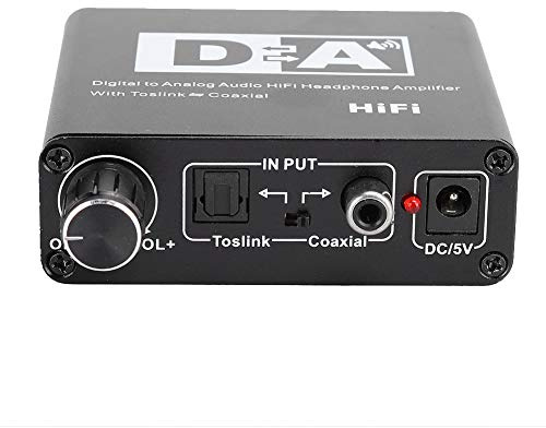 DAC Konverter, HiFi optisch koaxial zu analog 3,5 mm Stereo Adapter | mit PCM Chip Plug and Play Design für Heimkino Studio